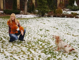 Певица Варвара с собакой Певица Варвара с собакой