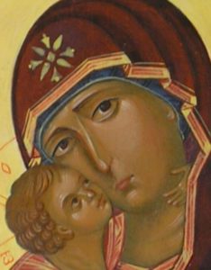 Владимирская икона Божьей Матери. Фрагмент. Владимирская икона Божьей Матери. Фрагмент.