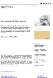 Книга "Разговоры с Николаем Капустиным". Пресс-релиз. Книга "Разговоры с Николаем Капустиным". Пресс-релиз.