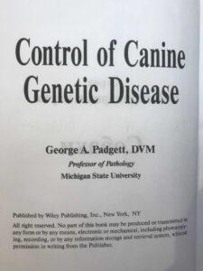 «Control of canine genetic disease» «Control of canine genetic disease»