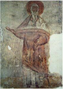 Прав. Мелхиседек. Роспись ц. Спаса Преображения на Ильине ул. в Вел. Новгороде. 1378 г. Мастер Феофан Грек Праведный Мелхиседек, царь Салимский