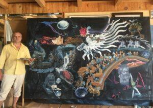 Виктор Грабовский у картины "Дракон" Виктор Грабовский у картины "Дракон"