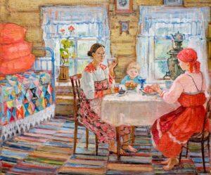 Пасха. Чаепитие в избе Пасха. Чаепитие в избе