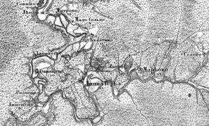 Трёхверстная карта Шуберта за 1879 г., д. Марково. Трёхверстная карта Шуберта за 1879 г., д. Марково.