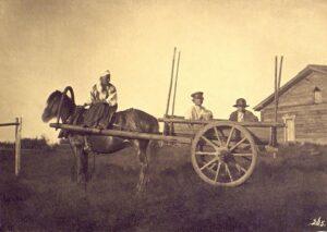 Крестьяне в двуколке