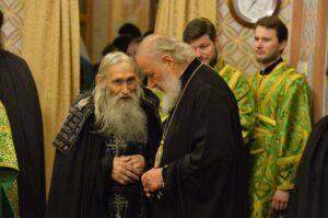 Схиархимандрит Илий и Патриарх Московский и всея Руси Кирилл Схиархимандрит Илий и Патриарх Московский и всея Руси Кирилл